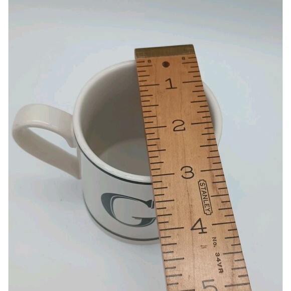 Sur LA table Mini Mug G Monogram 6oz White Black - Picture 3 of 5